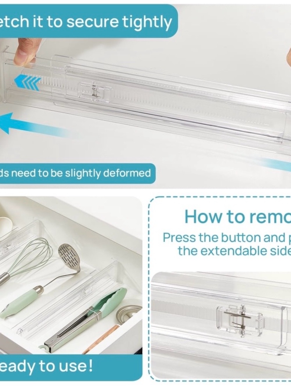 2 Clear Acrylic Drawer dividers/Separators – Set of 2 (Organization)